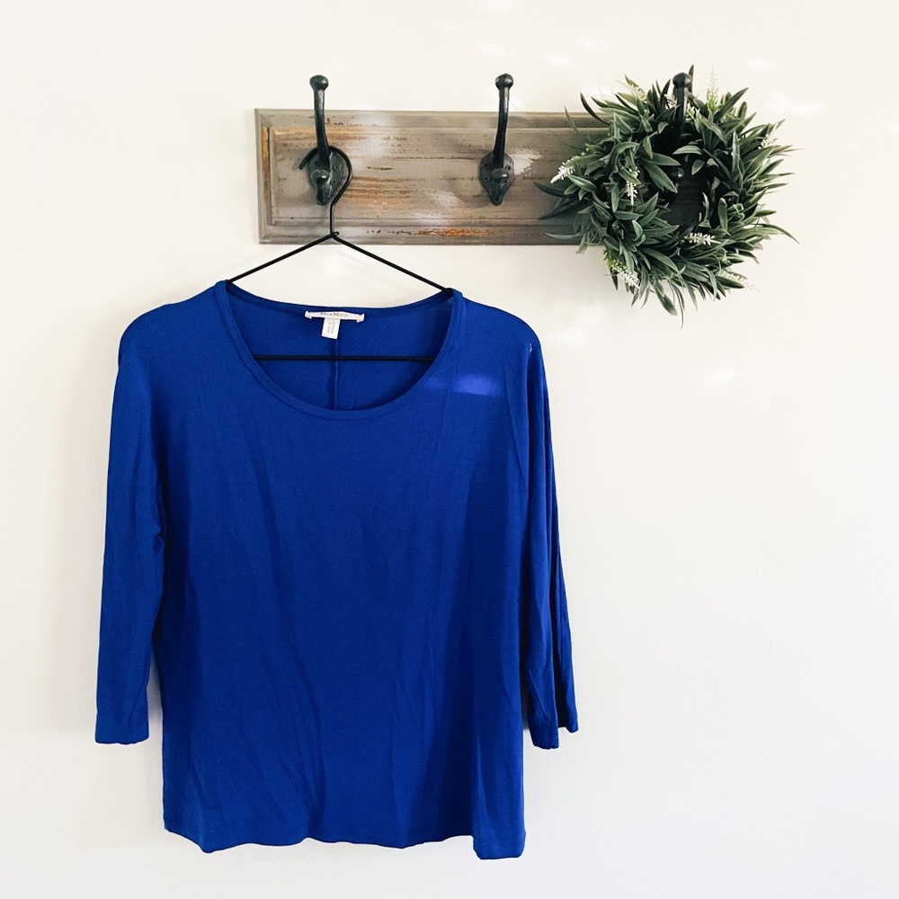MaxMara Blue 3/4 Sleeve Blouse M